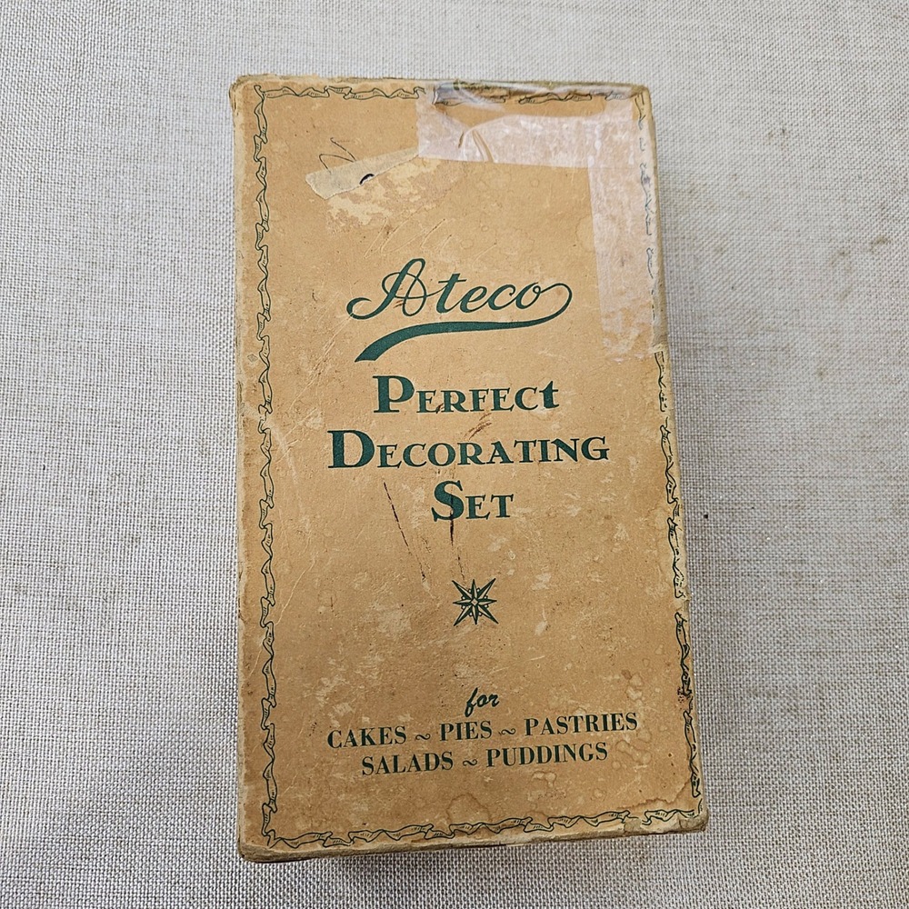 Ateco Perfect Decorating Set Vintage Cake Ornamenting Tools Silver Metal USA Box